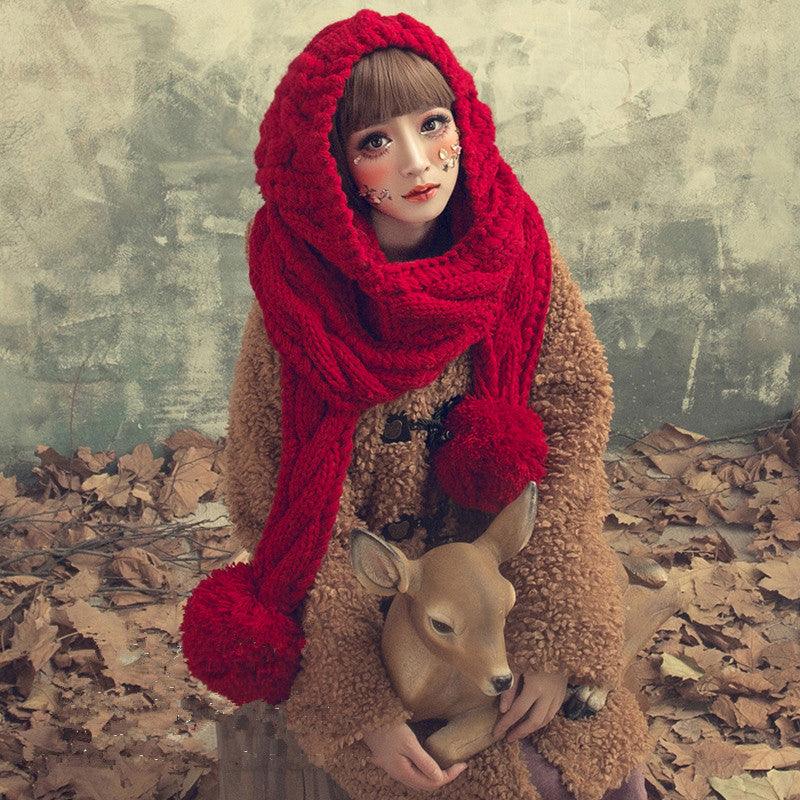 Knitting Bib Hat Women Scarf Hat - melvincucci