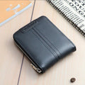 Korean fashion men''s short wallet classic popular horizontal large capacity zipper multi Card Business Wallet - melvincucci