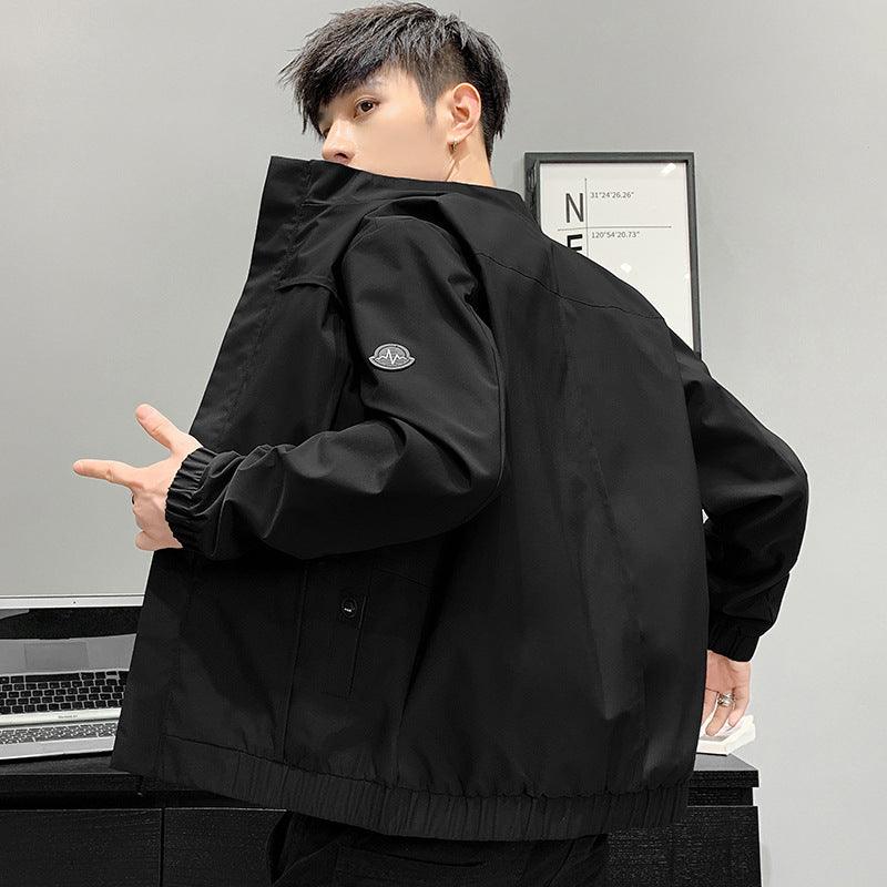 Korean Men'S Spring And Autumn Clothes Hooded Thin Windbreaker Denim Jacket Men - melvincucci