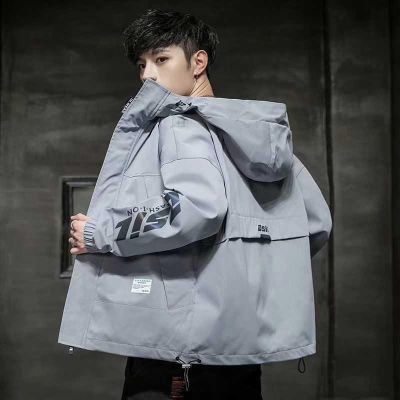 Korean Men'S Spring And Autumn Clothes Hooded Thin Windbreaker Denim Jacket Men - melvincucci