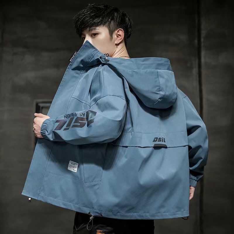 Korean Men'S Spring And Autumn Clothes Hooded Thin Windbreaker Denim Jacket Men - melvincucci