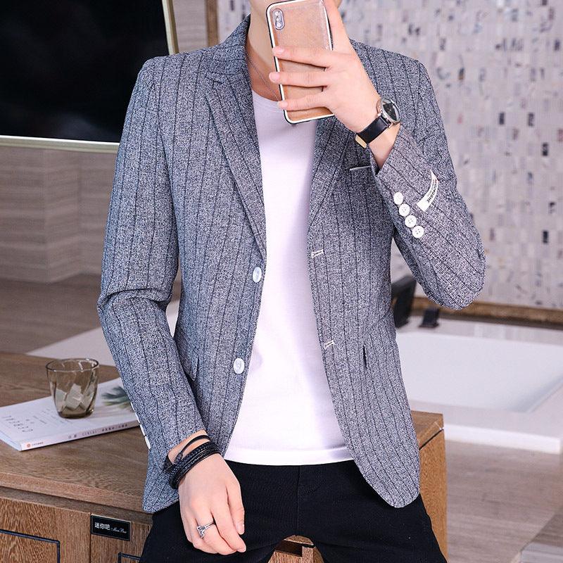 Korean Style Casual Suit Plaid Blazer - melvincucci