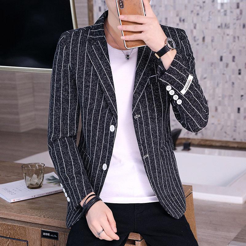 Korean Style Casual Suit Plaid Blazer - melvincucci