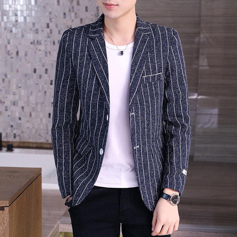 Korean Style Casual Suit Plaid Blazer - melvincucci