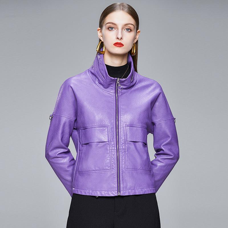 Korean Style Leather Jacket Women PU Coat Leather - melvincucci