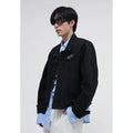 Korean Style Loose Metal Design Short Denim Jacket For Men - melvincucci