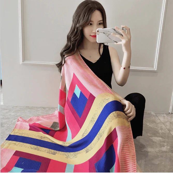 Korean version of national wind cotton linen scarf super-long scarf for women in spring and summer sunscreen beach scarf dual-purpose extended Shawl Scarf - melvincucci