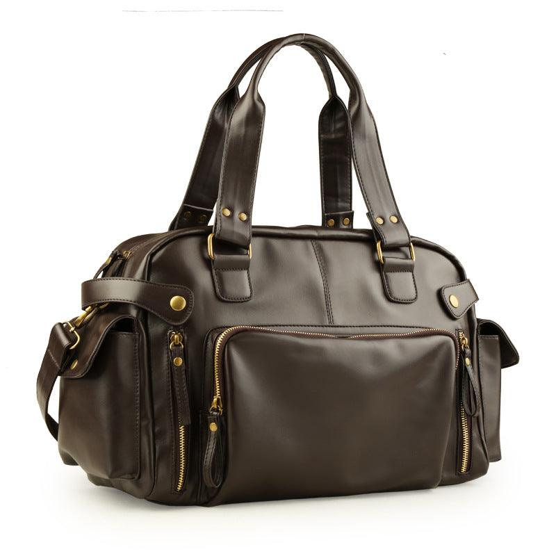 Korean Vintage Leather Handbag Shoulder Bag men Crossbody Bag Handbag - melvincucci