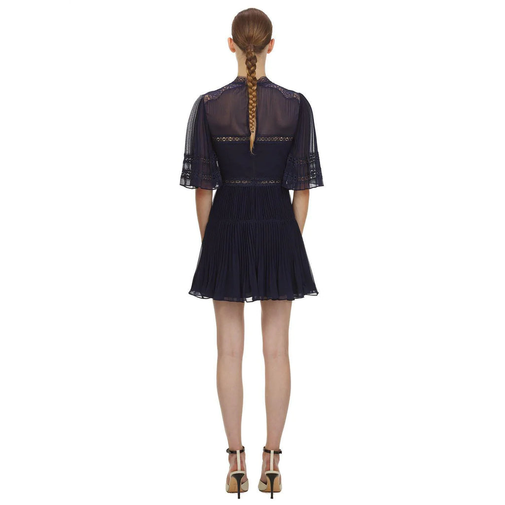 Lace Chiffon Stitching Mid-Sleeve Dress Dress Dress - melvincucci