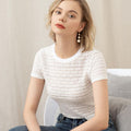 Lace Shirt Slim Slimming Short Lace T-shirt Women - melvincucci