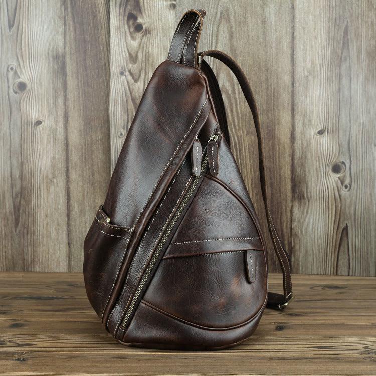 LACHIOUR Mens Genuine Leather Chest Bag Men - melvincucci