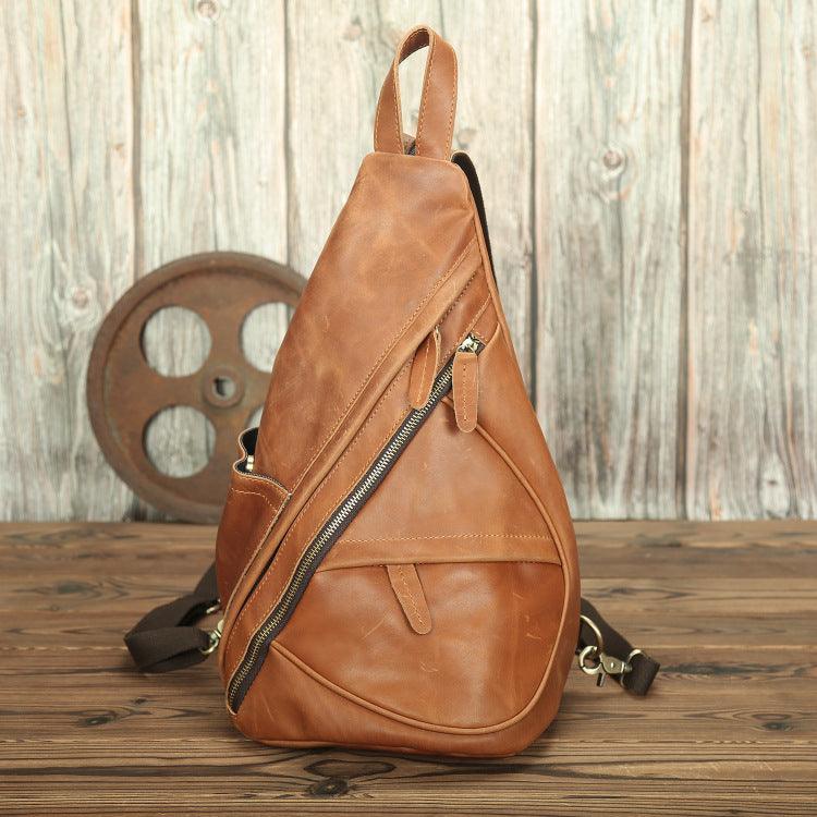 LACHIOUR Mens Genuine Leather Chest Bag Men - melvincucci