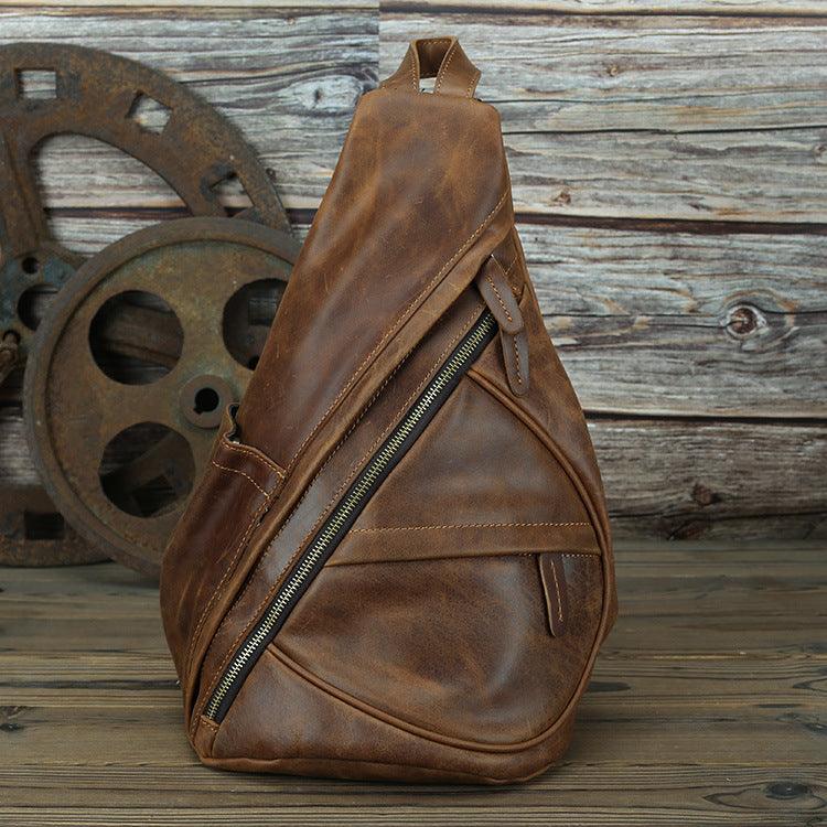 LACHIOUR Mens Genuine Leather Chest Bag Men - melvincucci