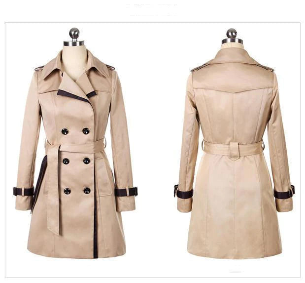 Ladies Autumn Trench Coat For Women Winter Long Coats - melvincucci