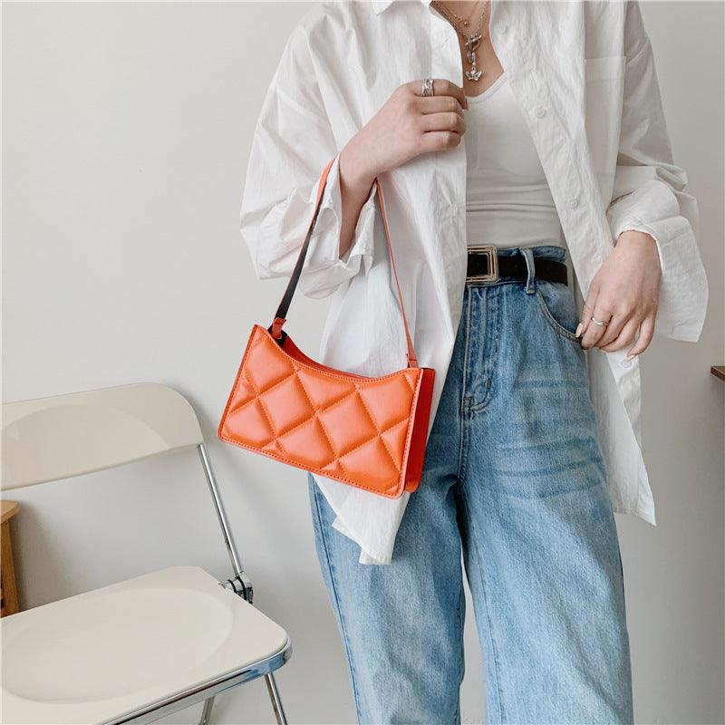 Ladies Bags Shoulder Underarm Bags Diagonal Bags Lingge Casual Small Square Bags - melvincucci