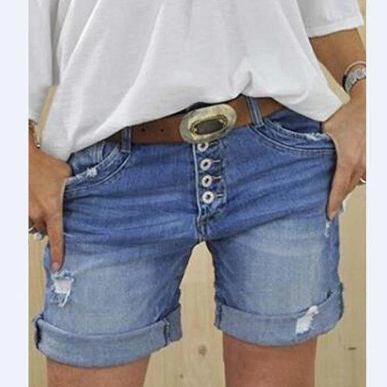 Ladies Denim Shorts Ripped Sexy Denim Shorts - melvincucci