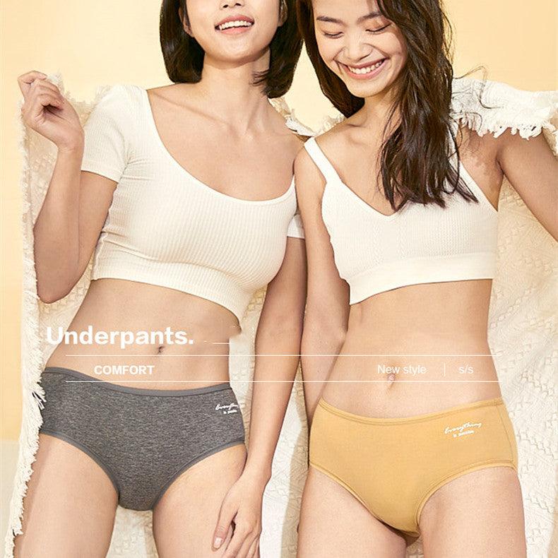 Ladies Mid Waist Underwear Women Pure Cotton - melvincucci