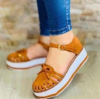 Ladies New Platform Hollow Trifle Shoe Buckle Sandals - melvincucci