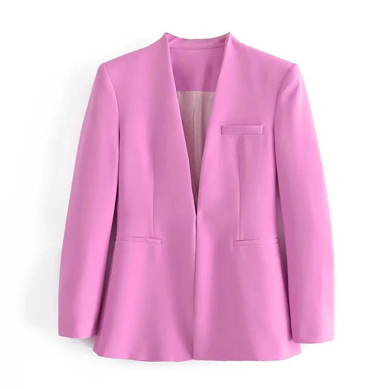 Ladies New Solid Color Suit Jacket Women - melvincucci
