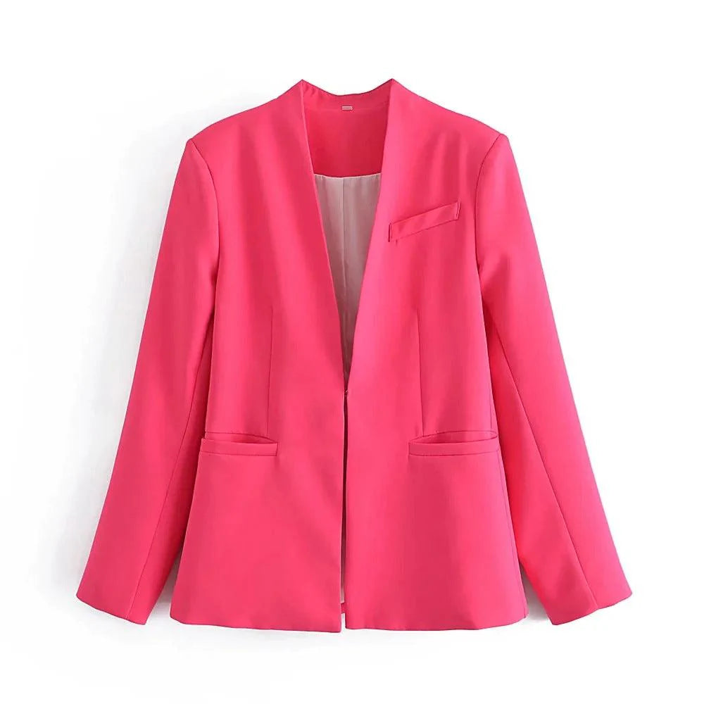 Ladies New Solid Color Suit Jacket Women - melvincucci