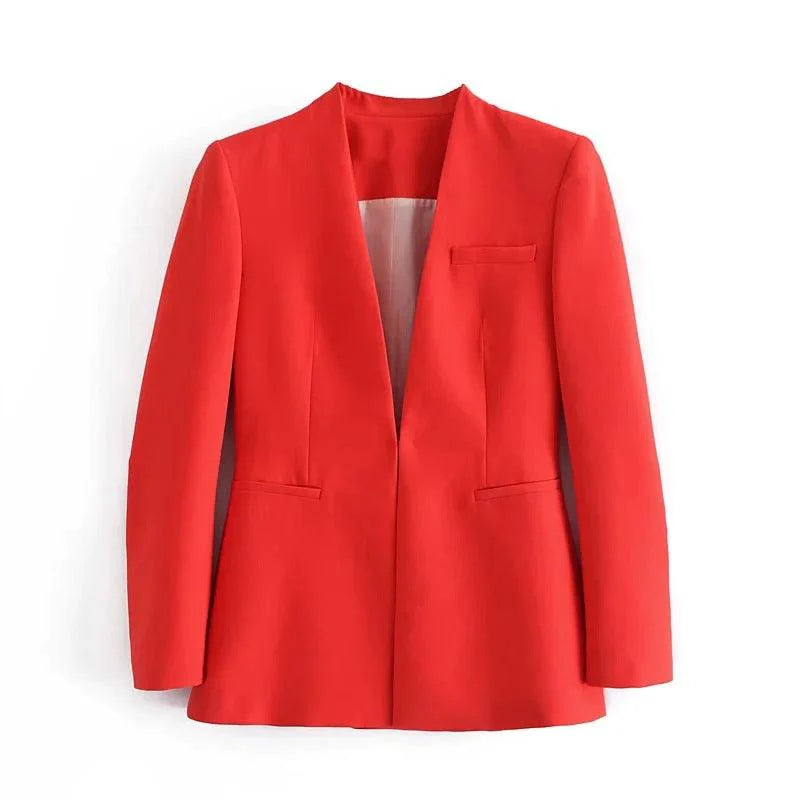 Ladies New Solid Color Suit Jacket Women - melvincucci