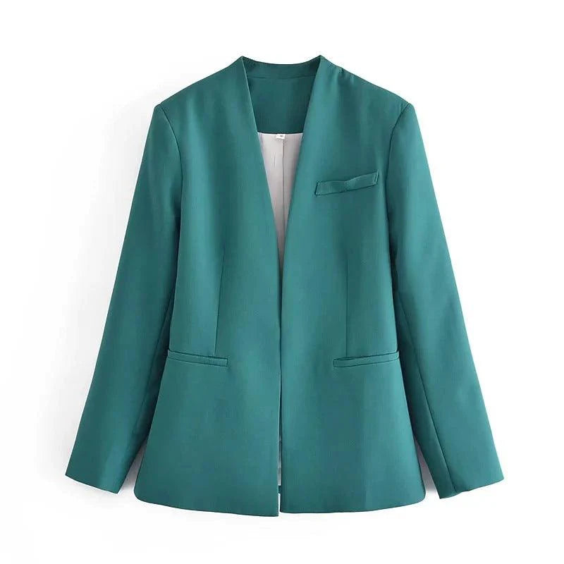Ladies New Solid Color Suit Jacket Women - melvincucci