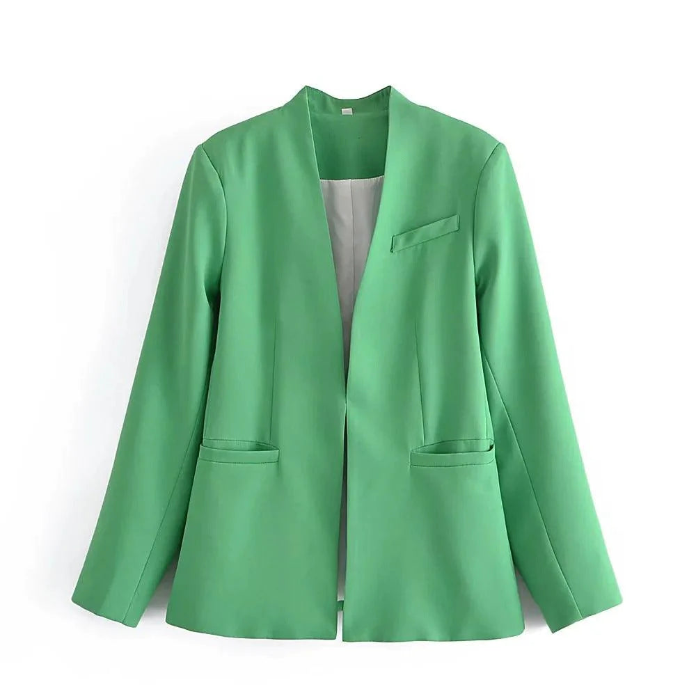 Ladies New Solid Color Suit Jacket Women - melvincucci