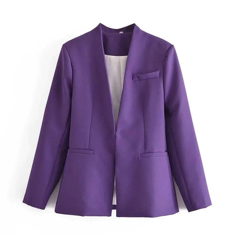 Ladies New Solid Color Suit Jacket Women - melvincucci