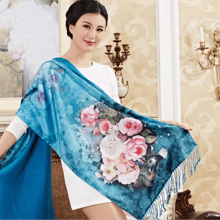 Ladies silk scarf double silk scarf women long - melvincucci