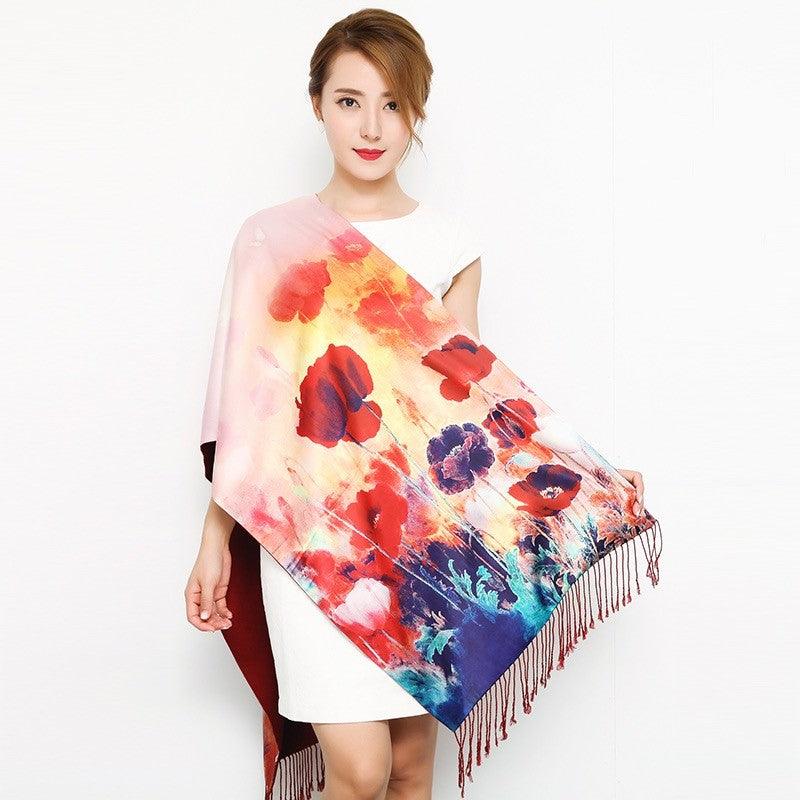 Ladies silk scarf double silk scarf women long - melvincucci