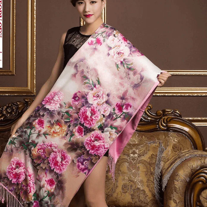 Ladies silk scarf double silk scarf women long - melvincucci