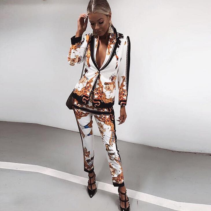Ladies Suit European And American Style Fashion Printed Suit Suit Women - melvincucci