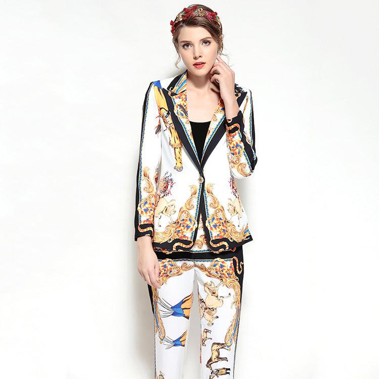 Ladies Suit European And American Style Fashion Printed Suit Suit Women - melvincucci