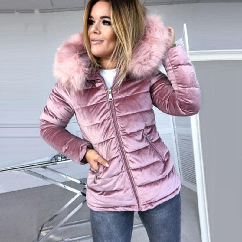 Ladies winter velvet coat faction overcomes - melvincucci
