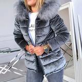 Ladies winter velvet coat faction overcomes - melvincucci