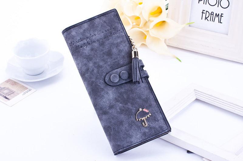 Lady's umbrella purse women long zipper wallets Korean plate handbag Taobao fast selling sanding Wallet - melvincucci
