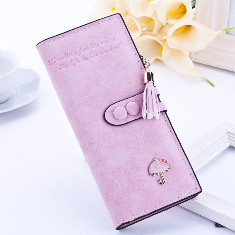 Lady's umbrella purse women long zipper wallets Korean plate handbag Taobao fast selling sanding Wallet - melvincucci