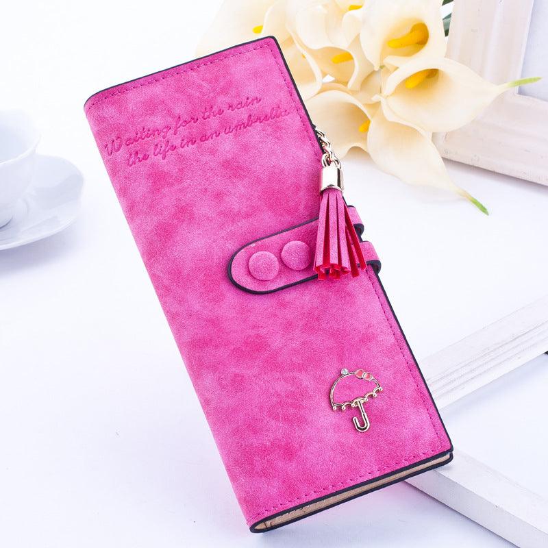 Lady's umbrella purse women long zipper wallets Korean plate handbag Taobao fast selling sanding Wallet - melvincucci