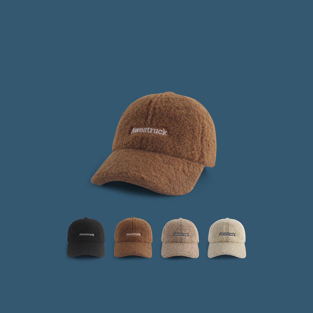 Lamb Wool Alphabet Plush Hat For Men And Women - melvincucci