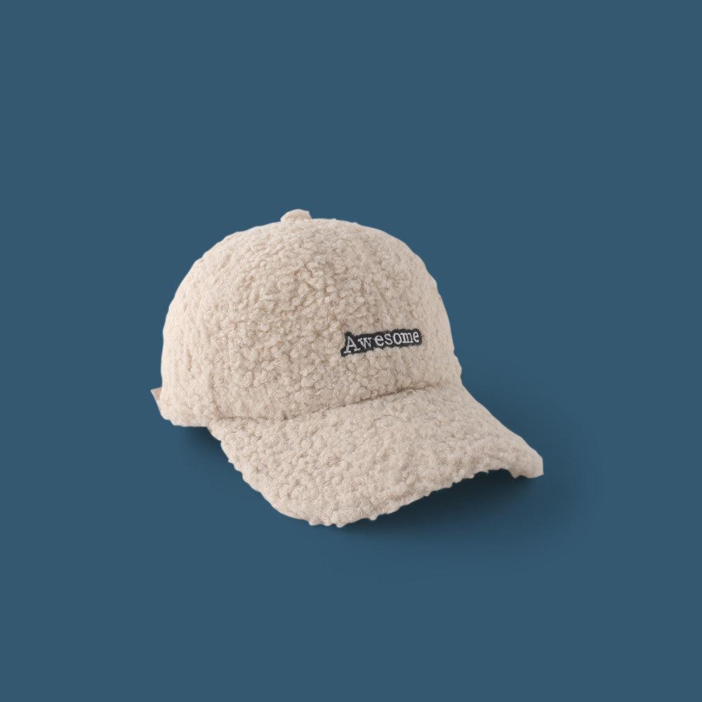 Lamb Wool Alphabet Plush Hat For Men And Women - melvincucci