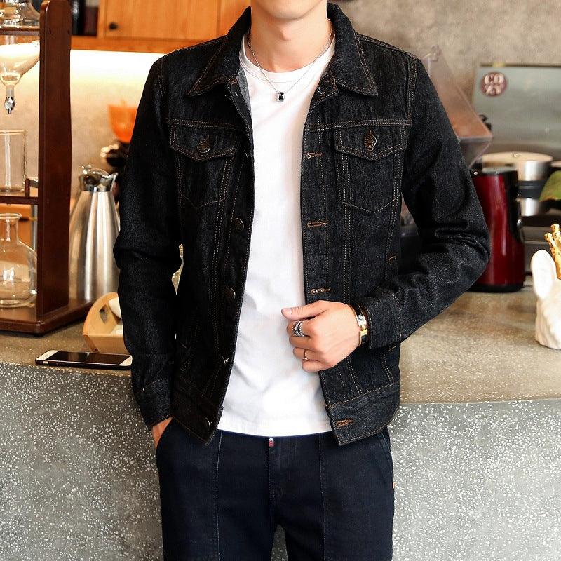 Lapel Long Sleeve Denim Jacket Men - melvincucci