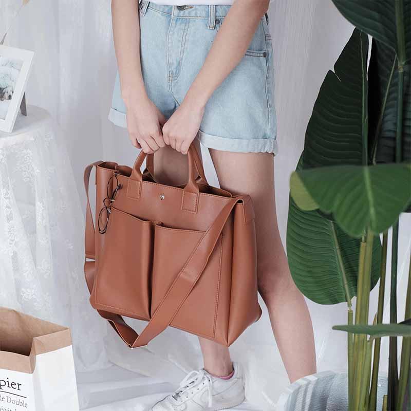 Large Capacity Vintage Shoulder Bags for Women Pu Leather - melvincucci