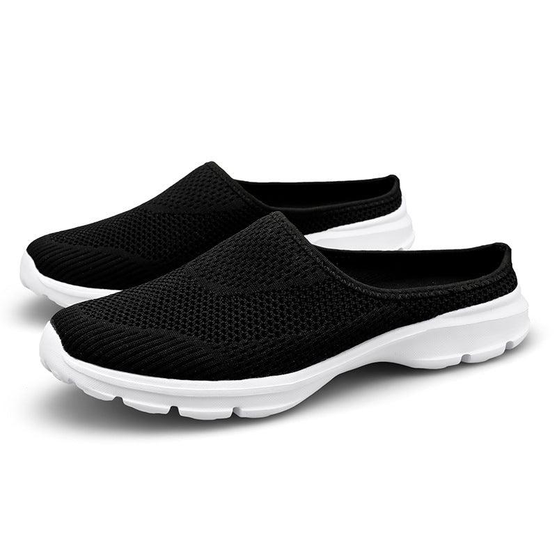 Large Size Fly Woven Half Pallet Shoe Mesh Breathable Cool Drag - melvincucci