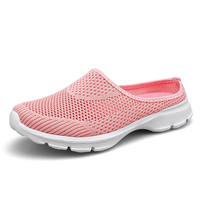 Large Size Fly Woven Half Pallet Shoe Mesh Breathable Cool Drag - melvincucci