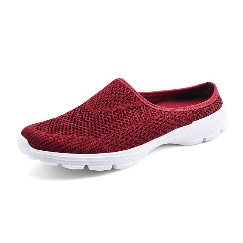 Large Size Fly Woven Half Pallet Shoe Mesh Breathable Cool Drag - melvincucci