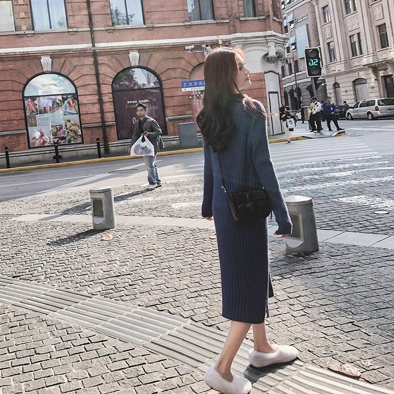 Lazy Wind Mid Length Sweater Skirt Women - melvincucci