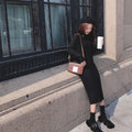 Lazy Wind Mid Length Sweater Skirt Women - melvincucci