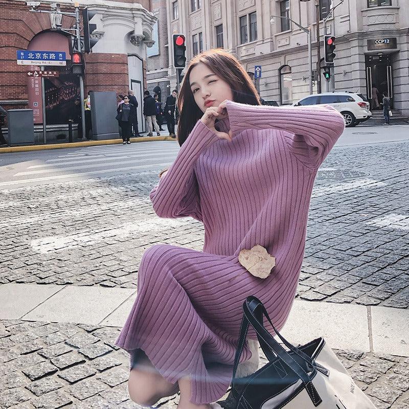 Lazy Wind Mid Length Sweater Skirt Women - melvincucci