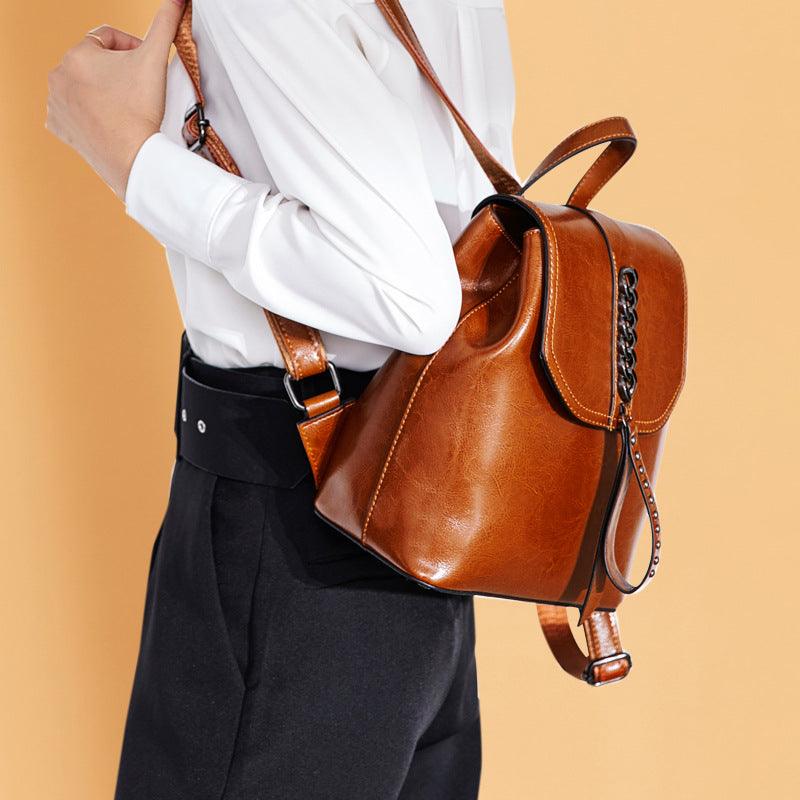 Leather Backpack Women Car Stitching Fashion Leather Casual Backpack Women Travel Backpack - melvincucci