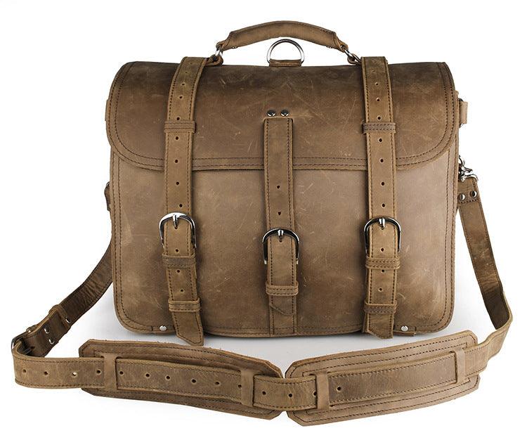 Leather bag leather bag wholesale cool crazy horse men Shoulder Messenger Bag 7072 - melvincucci